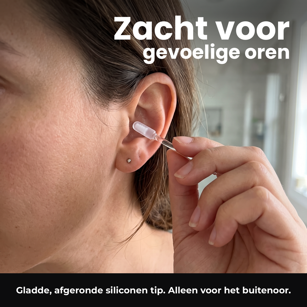 Voria EarClean zacht gebruik aan het buitenoor