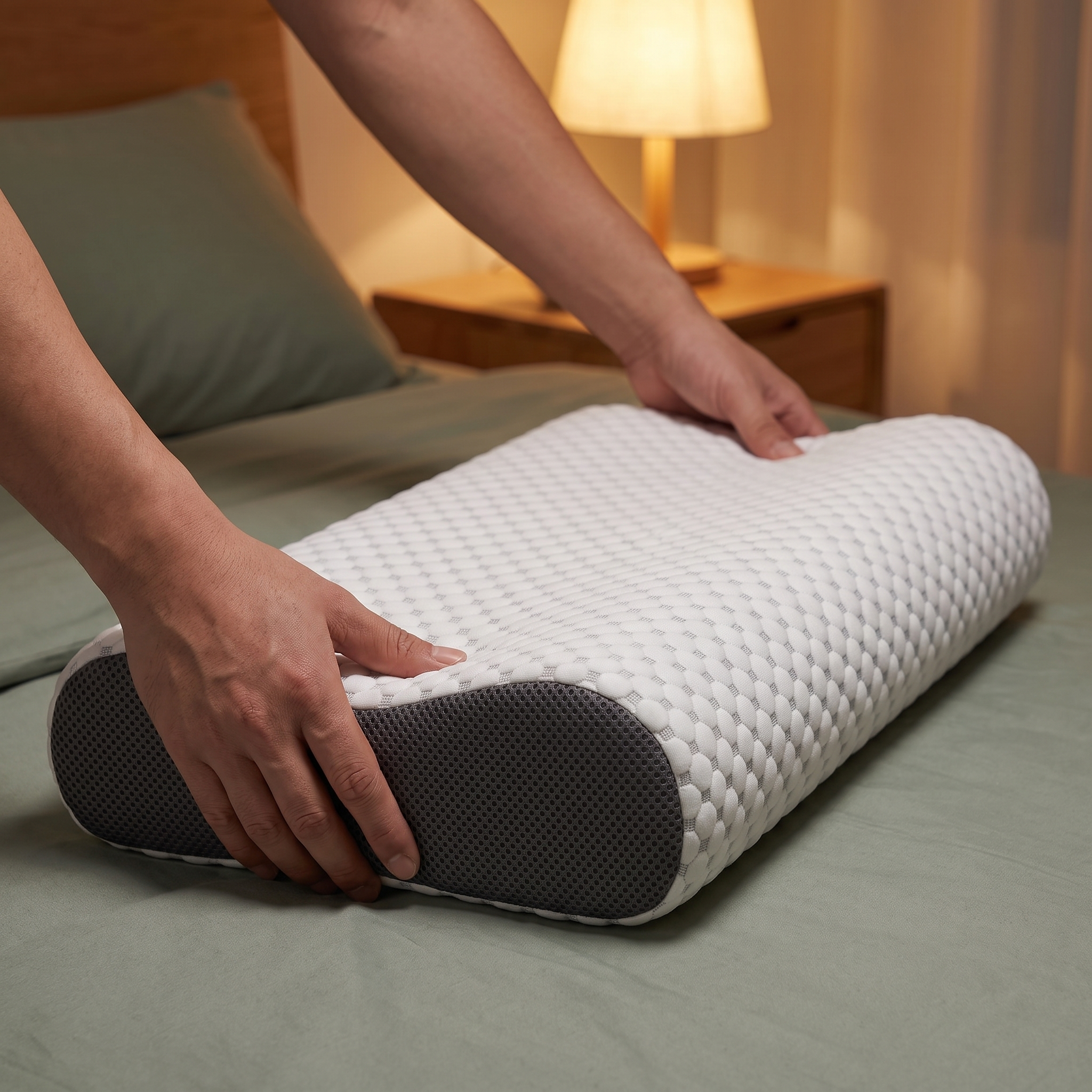 De CloudSleep Pillow omdraaien om een rand met een andere hoogte te kiezen